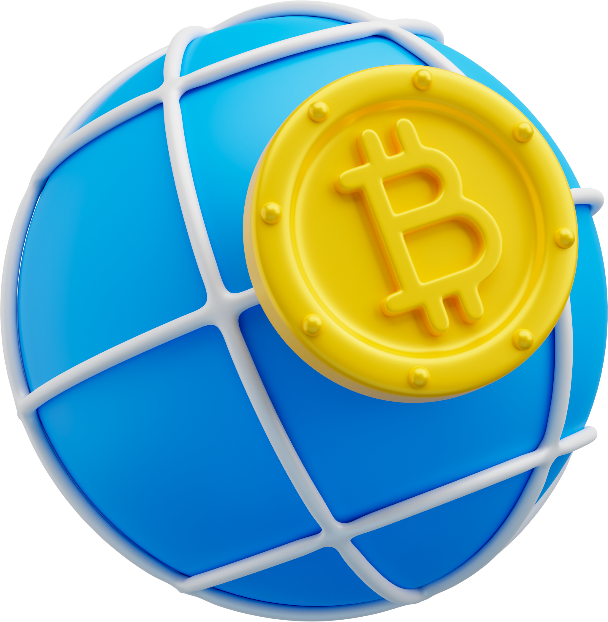 Bitcoin sur un globe